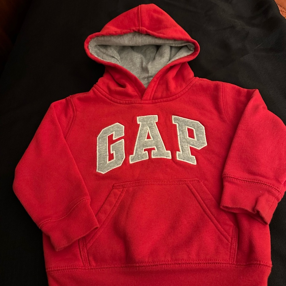 GAP Toddler Boys Logo Hooded Cotton Pullover Sweatshirt Size 2T EUC